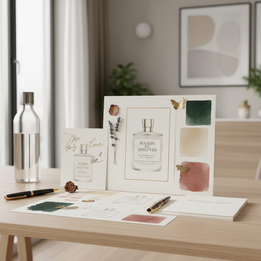 create your own perfume brand identity concept