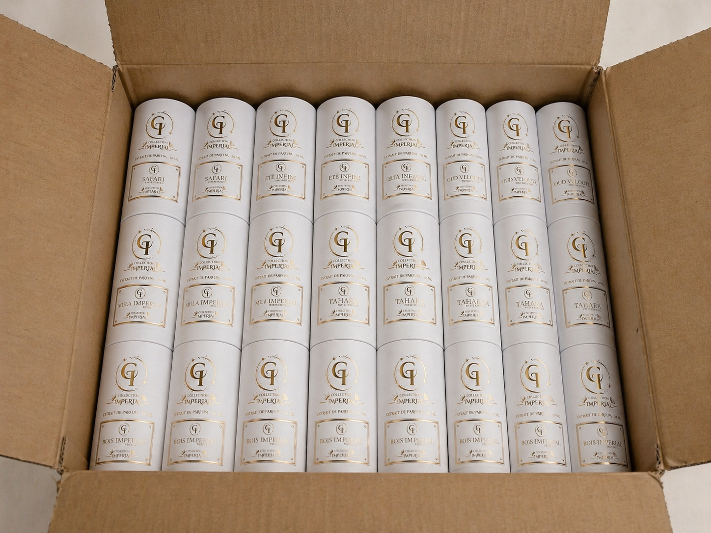 Wholesale perfume bulk shipping — Collection Impériale ready-to-ship bulk box, B2B distribution